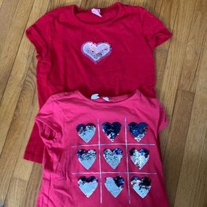 Bundle of 2 super cute sequined Valentine’s Day shirts size 10-12